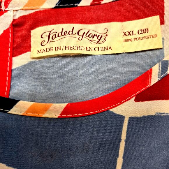 Faded Glory Women's Dress 2XL 2X XXL Multicolor Sleeveless Sun Plus Size 20 20W - Picture 4 of 7